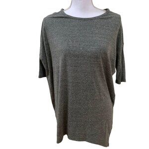 LuLaRoe Heathered Gray Relaxed Fit IRMA Tunic Top XS Womens Casual Short Sleeve